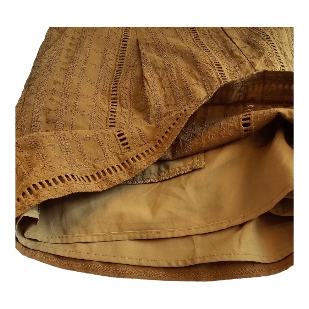 Gentle Fawn Luka Gold Brown High Rise Embroidered Shorts M - Picture 7 of 11